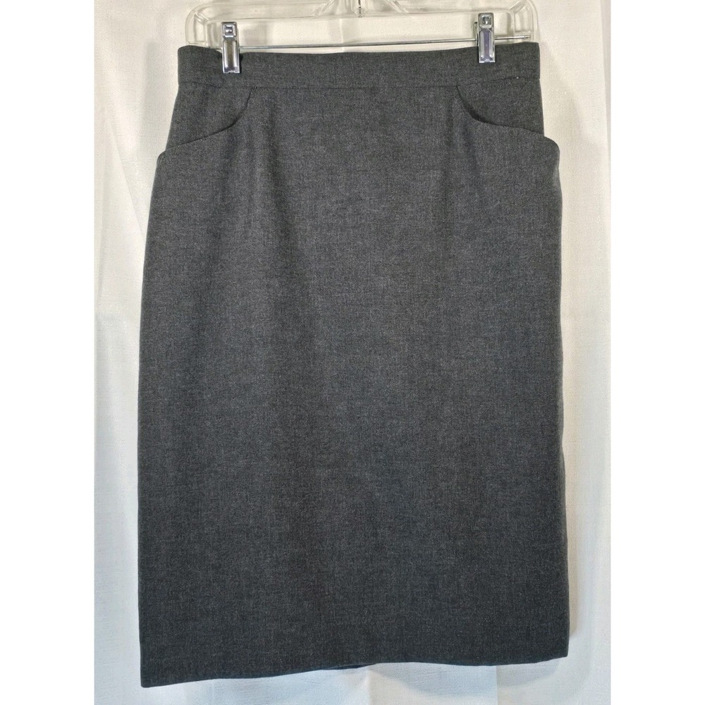 Vintage Christy Girl Wool Skirt Womens Size 12‎ Pockets Gray